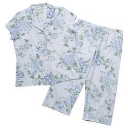 Womens Laura Ashley&#40;R&#41; Short Sleeve Hydrangea Capri Pajama Set