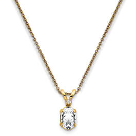 Gemstone Classics&#40;tm&#41; 14kt. Yellow Gold April Birthstone Necklace