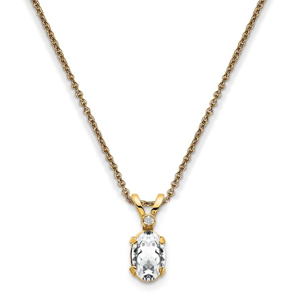 Gemstone Classics(tm) 14kt. Yellow Gold April Birthstone Necklace - image 