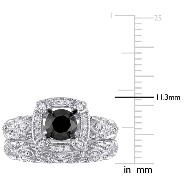Radiant Rainbow™ Sterling Silver Diamond Bridal Ring Set