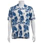 Mens Campia Short Sleeve Island Paradise Button Down Shirt-Royal - image 1