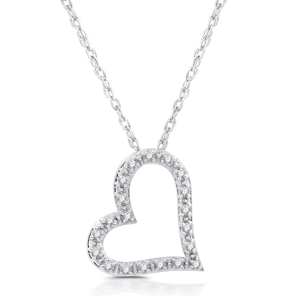 Nova Star&#174; 1/10ctw. Lab Grown Diamond Angled Heart Pendant