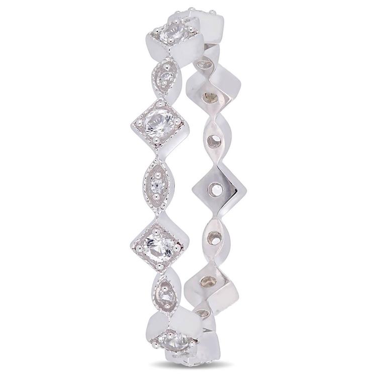Gemstone Classics™ 0.54ctw. White Sapphire 10kt. White Gold Ring