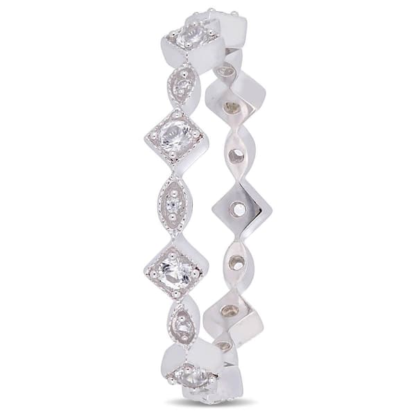 Gemstone Classics™ 0.54ctw. White Sapphire 10kt. White Gold Ring