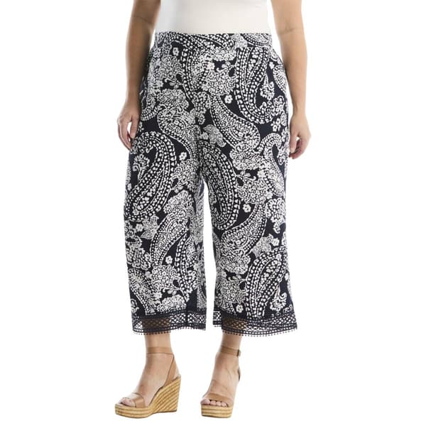 Plus Size Rafaella(R) Crochet Trim Drawstring Leisure Paisley - image 