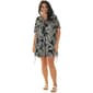 Plus Size J Valdi Sumatra Short Sleeve Zip Hoodie Swim Cover Up - image 1