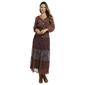 Womens Figueroa & Flower Long Sleeve Twin Print Tier Maxi Dress - image 1