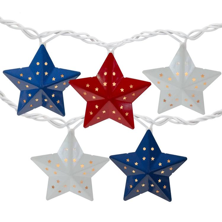 Northlight Seasonal 10ct. 4th of July Metal Star String Lights