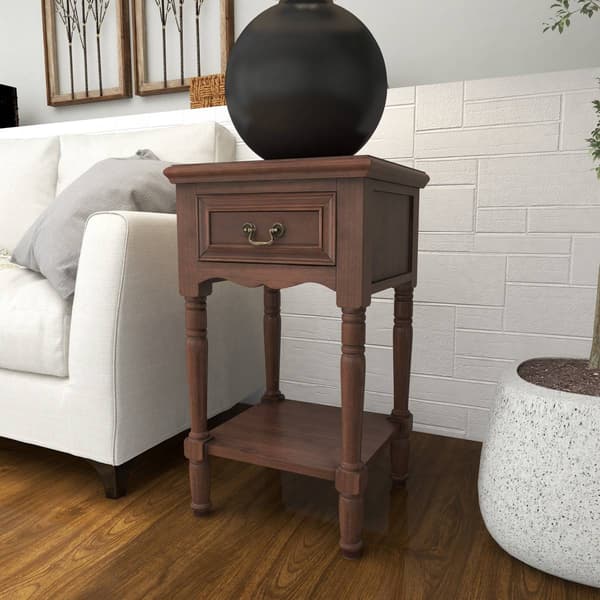 9th & Pike® Brown Pine Traditional Accent Table