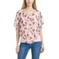 Womens NY Collection Sleeveless Split Neck Chiffon Floral Poncho - image 1