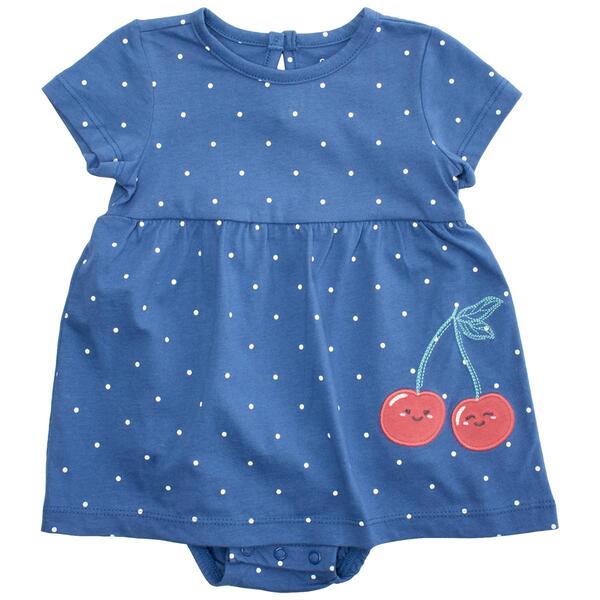 Baby Girl &#40;3-24M&#41; Carter''s&#40;R&#41; Dot & Cherry Applique Bodysuit Dress - image 