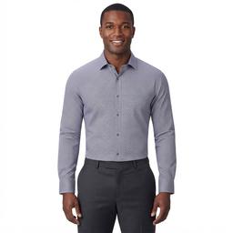 Mens Tom Baine Regular Fit Diamond Dress Shirt - Dark Blue