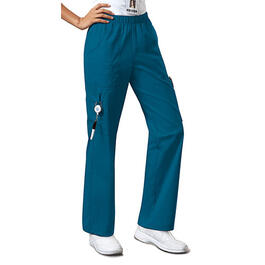 Plus Size Cherokee Elastic Waist Pants- Caribbean Blue