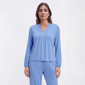 Womens MUK LUKS(R) Long Sleeve Split Neck Pajama Top - image 1