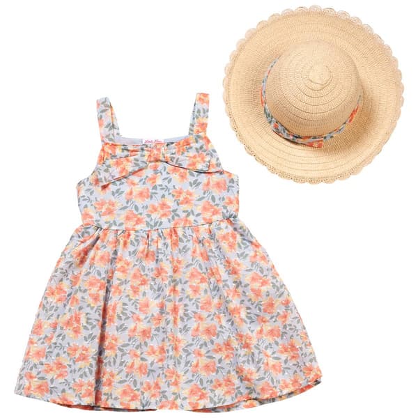 Girls (4-6x) Little Lass(R) Floral Clip Dot Dress - image 