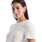 Petite Rafaella® Short Sleeve Puckered Ruffle Detail Blouse - image 3