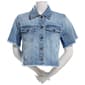 Juniors Indigo Rein Short Sleeve Denim Jacket - image 2