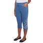 Womens Alfred Dunner Free Spirit Floral Applique Denim Capri - image 4