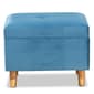 Baxton Studio Elias Sky Blue Velvet Fabric & Wood Storage Ottoman - image 3