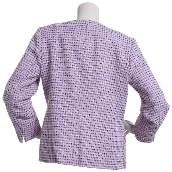 Petite Kasper 3/4 Sleeve Open Tweed Jacket