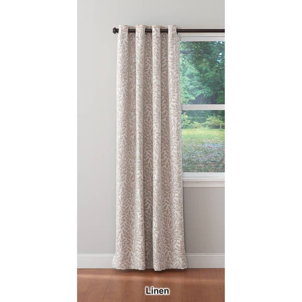 Brynn Leaf Jacquard Grommet Panel with Room Darkening Lining