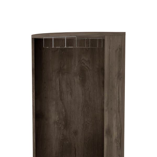 FM FURNITURE Quinn Dark Brown Corner Bar Cabinet