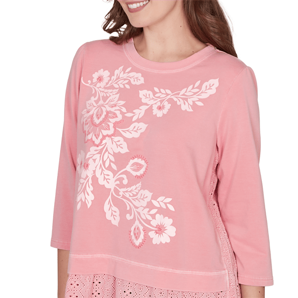 Womens Ruby Rd. Renaissance Romance 3/4 Sleeve Eyelet Blouse