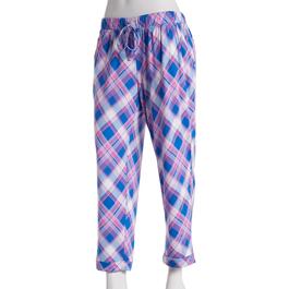 Womens MUK LUKS&#40;R&#41; Plaid Cloud Knit Rolled Hem Crop Pajama Pants