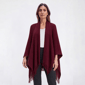 Womens Renshun Solid Knit Fringe Ruana - image 1