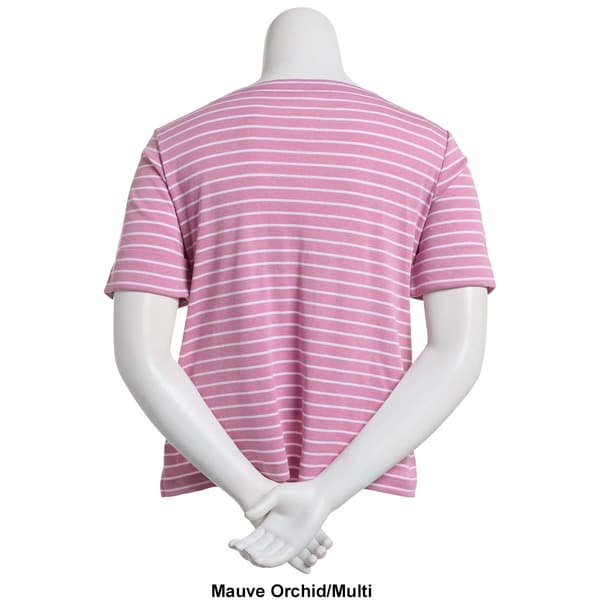 Petite Hasting & Smith Elbow Sleeve Stripe Boat Neck Tee