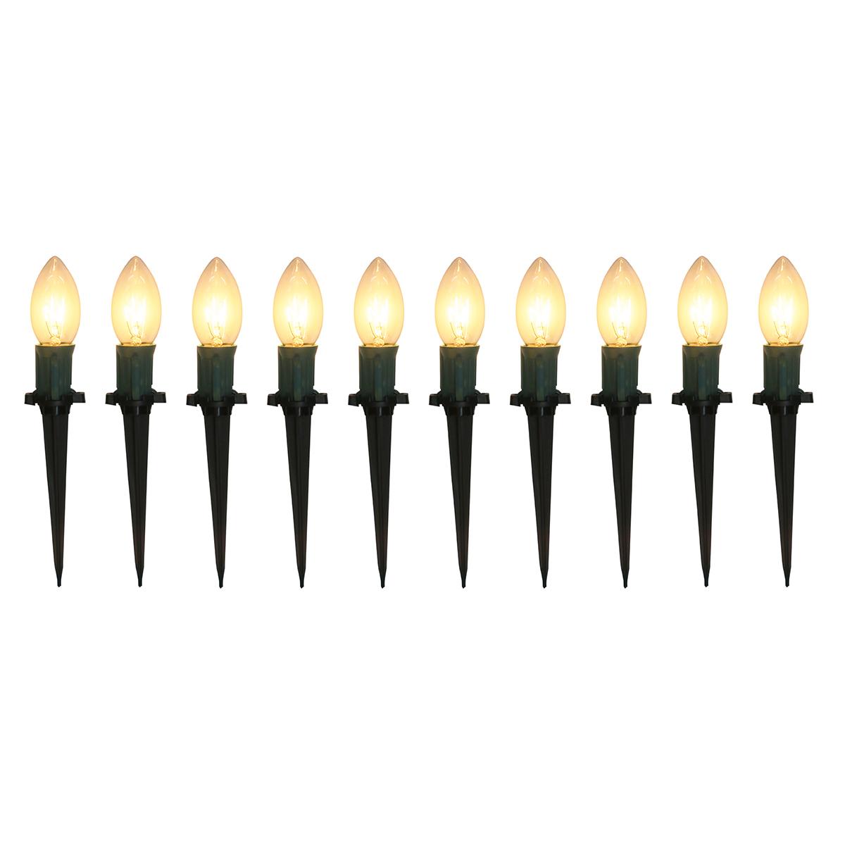 Set of 10 C9 Driveway Bulb Clear String Lights