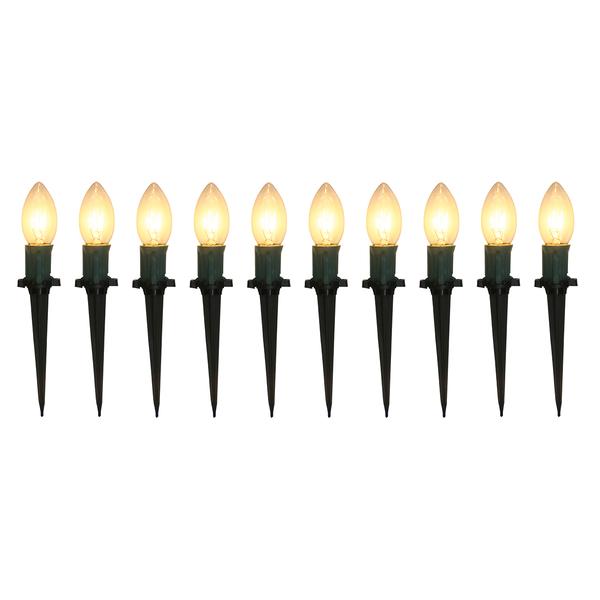 Set of 10 C9 Driveway Bulb Clear String Lights - image 