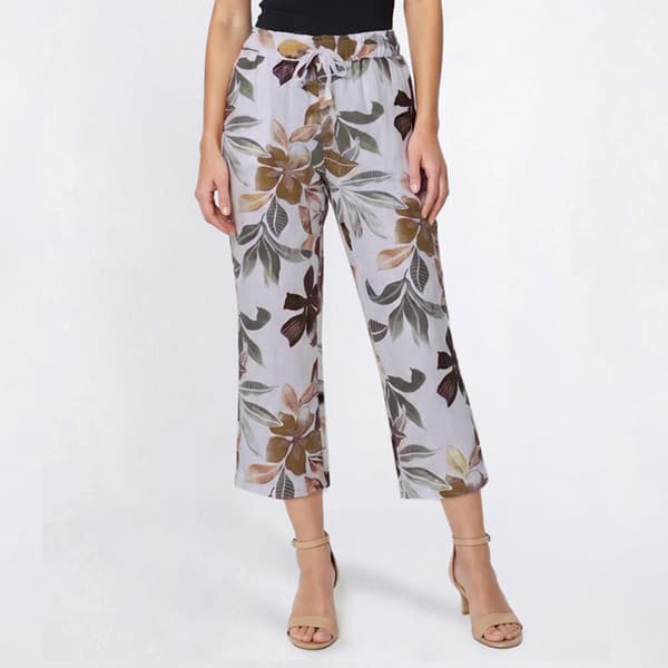 Womens da-sh Linen Floral Leaf Capris - image 