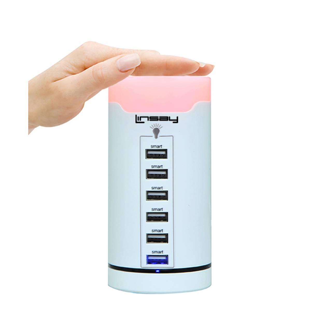 Linsay Smart LED Charging Station Desktop Lamp