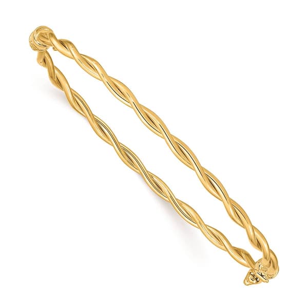 Gold Classics(tm) 14kt. Yellow Gold Twisted Hinged Bangle - image 