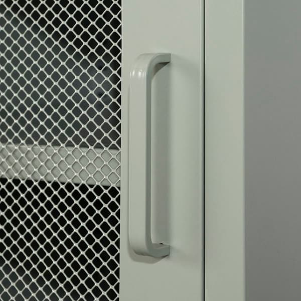 South Shore Crea Sage Green Metal Mesh 1-Door End Table