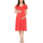 Womens White Mark Flutter Sleeve Tie Neck Maternity Dress - image 1