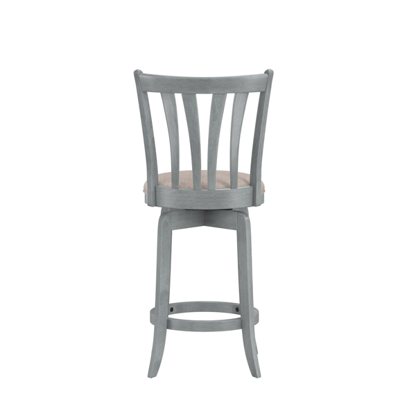 HH2 Home Savana Blue Wood Swivel Counter Height Stool