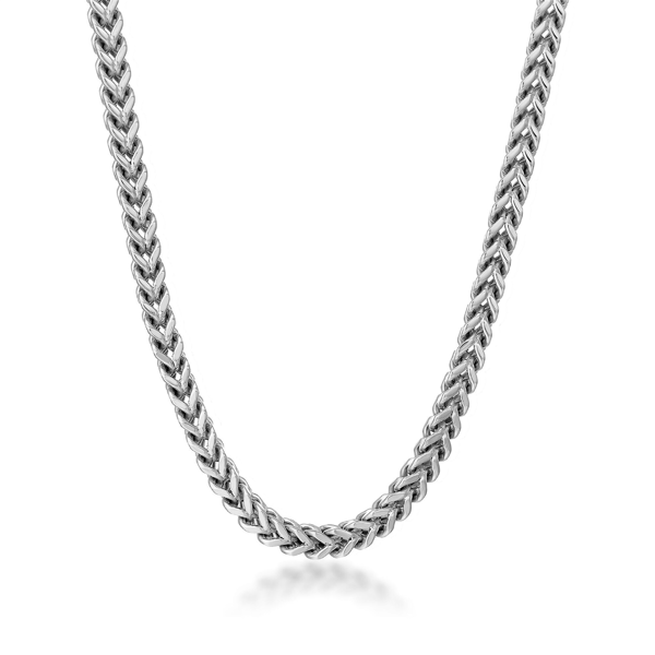 Mens Lynx Stainless Steel Foxtail Chain Necklace & Bracelet Set