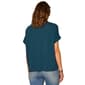 Womens Democracy Short Sleeve Mix Media Tropical Blouse - image 2