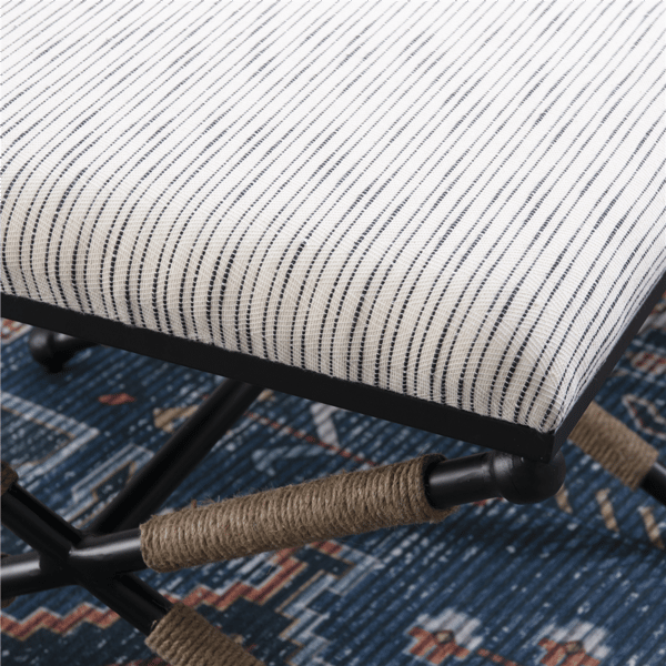 Linon Home Decor Ashburn Campaign Accent Striped Stool