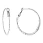 Fine Silver Plated 33mm Hammered Hoop Earrings - image 1