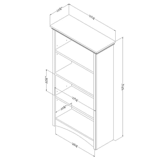 South Shore Gascony 4-Shelf Bookcase