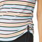 Womens Beach House Stripe Shirred Textured Tankini Swim Top - image 3