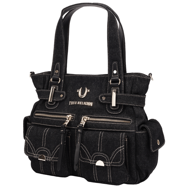 True Religion Multi Pocket Denim Cinch Tote