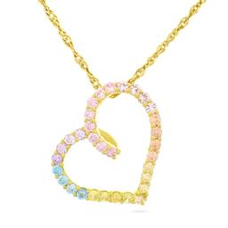 Forever New 18kt. Gold Plated Rainbow CZ Heart Pendant