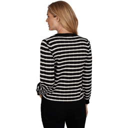 Petite Emaline Special Items Long Sleeve Crew Neck Stripe Sweater