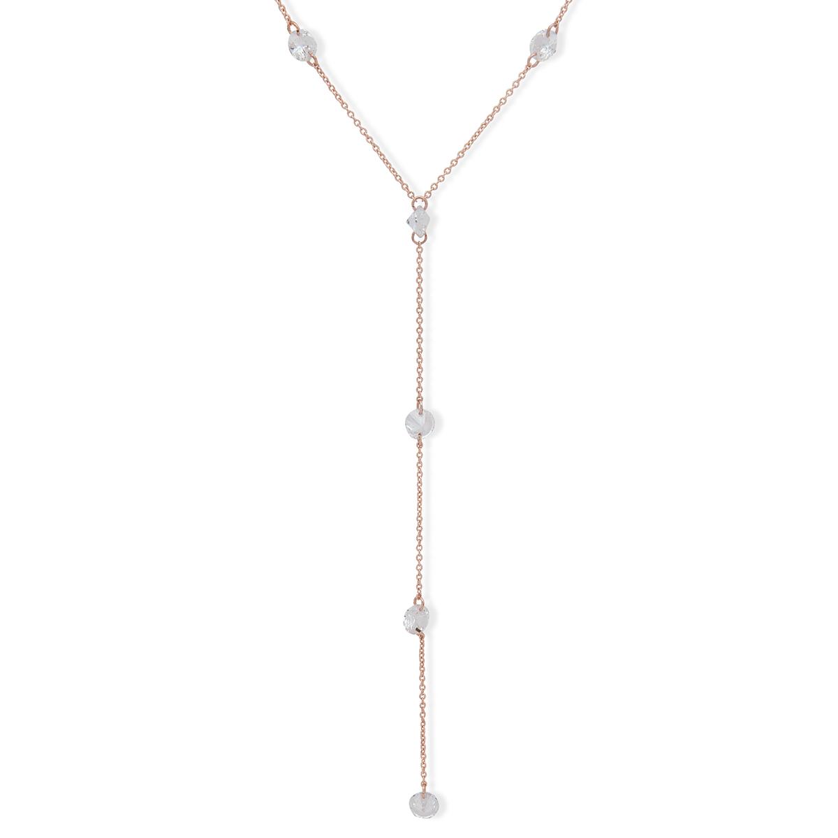 You’re Invited Rose Gold Crystal Y-Necklace
