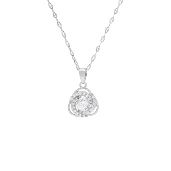 Gianni Argento Sterling Silver Flower Pendant Necklace - image 
