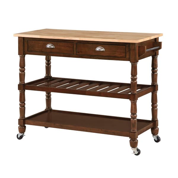 Convenience Concepts 3-Tier Butcher Block Kitchen Cart